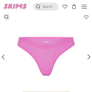SKIMS Fits Everybody Dipped Front Thong, Neon Orchid, Small, NWT
